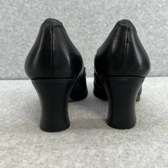 Charles David Horsebit Loafer Mid Block Heel Pump- Black Leather - Women Size 10 - Picture 5 of 11